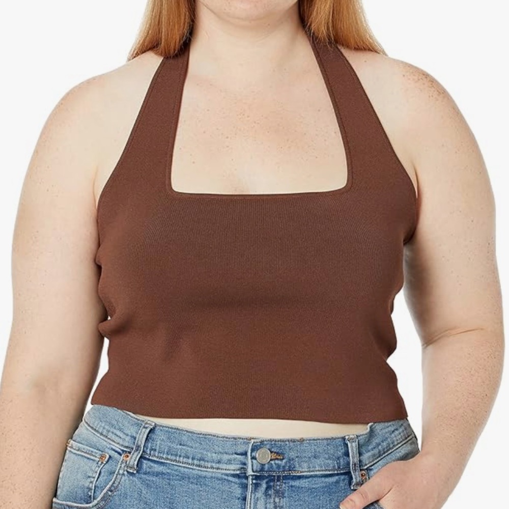 The drop Brown Halter Top 5X